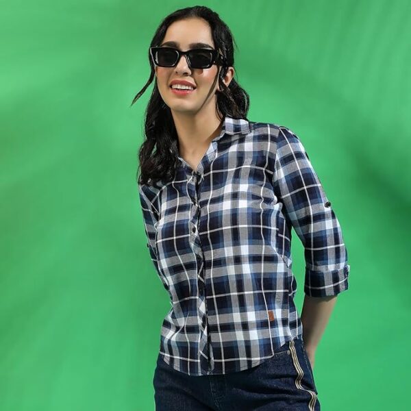 Quality Stretchable Fabric | Women's Shirt for Casual Wear | Spread Collar Grey