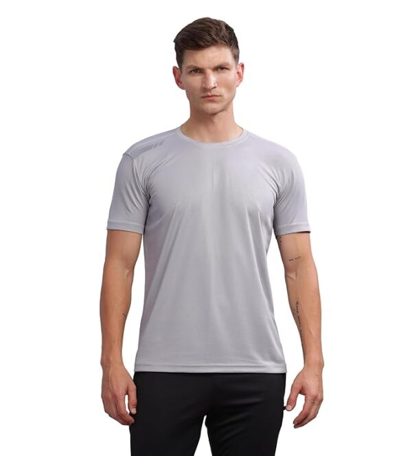 Men's Regular Fit Quick-Dry Active T-Shirt for Gym Sports Grey